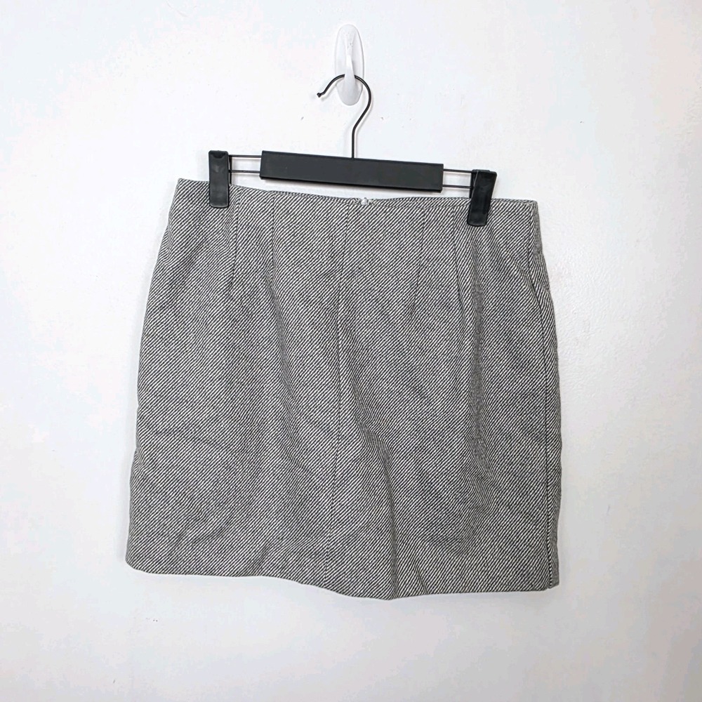 NEW Bohme Gray Wool Blend‎ Preppy Minimalist Dressy Going Out Mini Skirt Size S